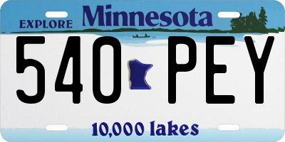 MN license plate 540PEY