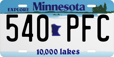 MN license plate 540PFC