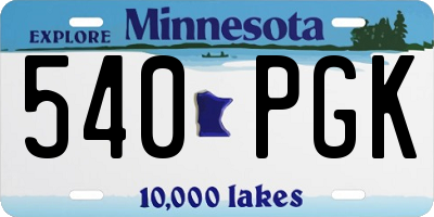 MN license plate 540PGK