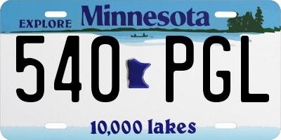 MN license plate 540PGL
