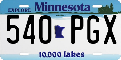 MN license plate 540PGX