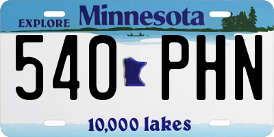 MN license plate 540PHN