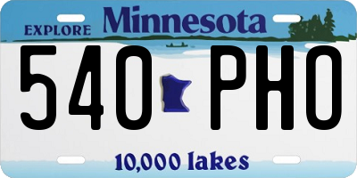 MN license plate 540PHO