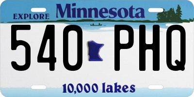 MN license plate 540PHQ