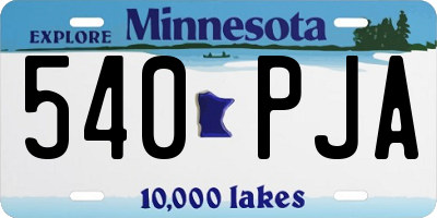 MN license plate 540PJA