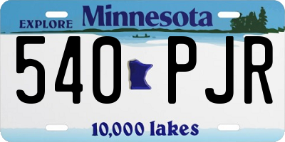MN license plate 540PJR