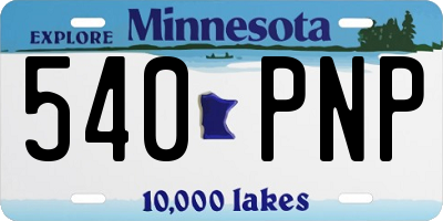 MN license plate 540PNP