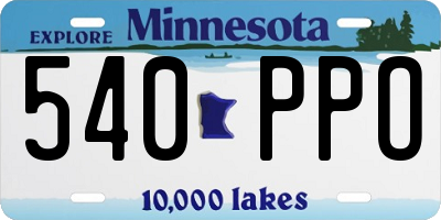 MN license plate 540PPO