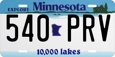 MN license plate 540PRV