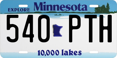 MN license plate 540PTH