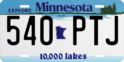 MN license plate 540PTJ