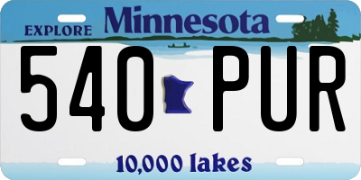 MN license plate 540PUR