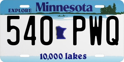MN license plate 540PWQ