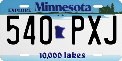 MN license plate 540PXJ