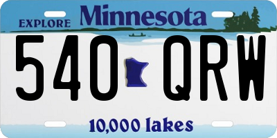 MN license plate 540QRW