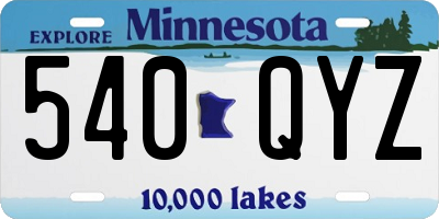 MN license plate 540QYZ