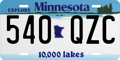 MN license plate 540QZC