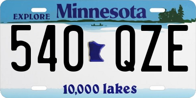 MN license plate 540QZE