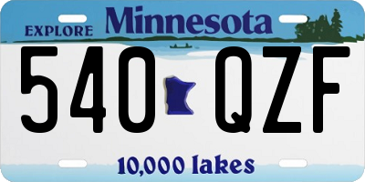 MN license plate 540QZF