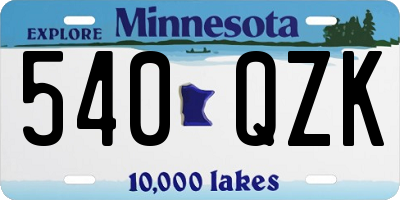 MN license plate 540QZK