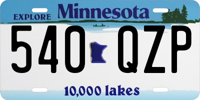 MN license plate 540QZP