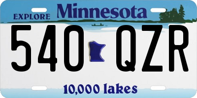 MN license plate 540QZR