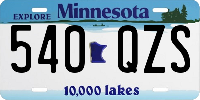 MN license plate 540QZS