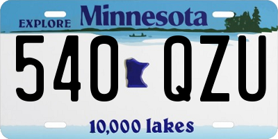 MN license plate 540QZU