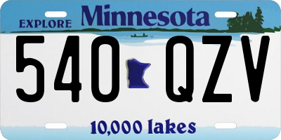MN license plate 540QZV