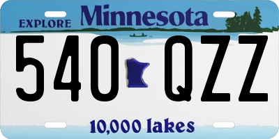 MN license plate 540QZZ