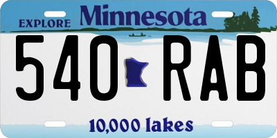 MN license plate 540RAB