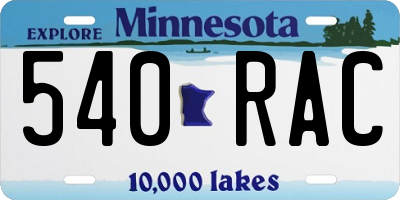 MN license plate 540RAC