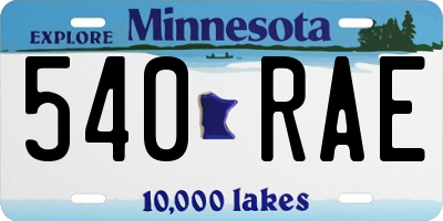 MN license plate 540RAE