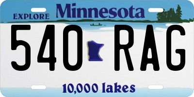 MN license plate 540RAG