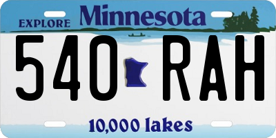 MN license plate 540RAH