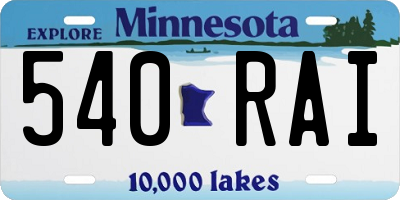 MN license plate 540RAI