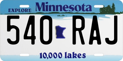 MN license plate 540RAJ