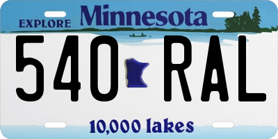 MN license plate 540RAL