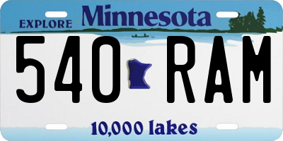 MN license plate 540RAM