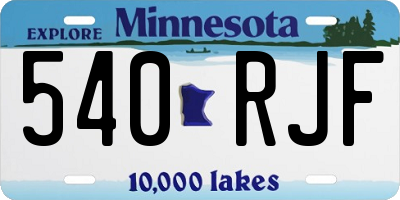 MN license plate 540RJF