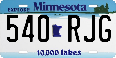 MN license plate 540RJG