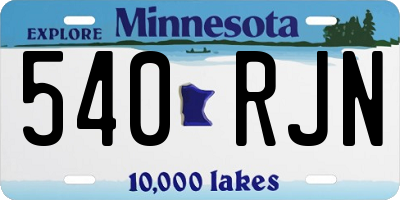 MN license plate 540RJN