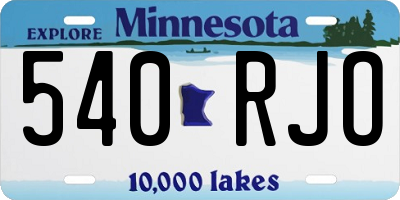 MN license plate 540RJO
