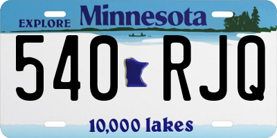 MN license plate 540RJQ