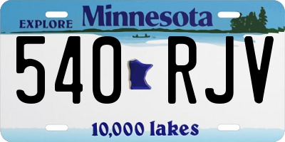 MN license plate 540RJV