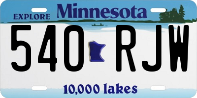MN license plate 540RJW