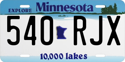 MN license plate 540RJX