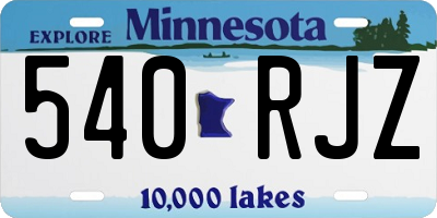 MN license plate 540RJZ