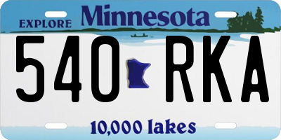 MN license plate 540RKA