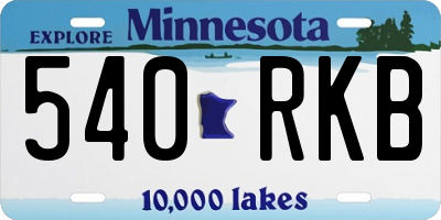 MN license plate 540RKB